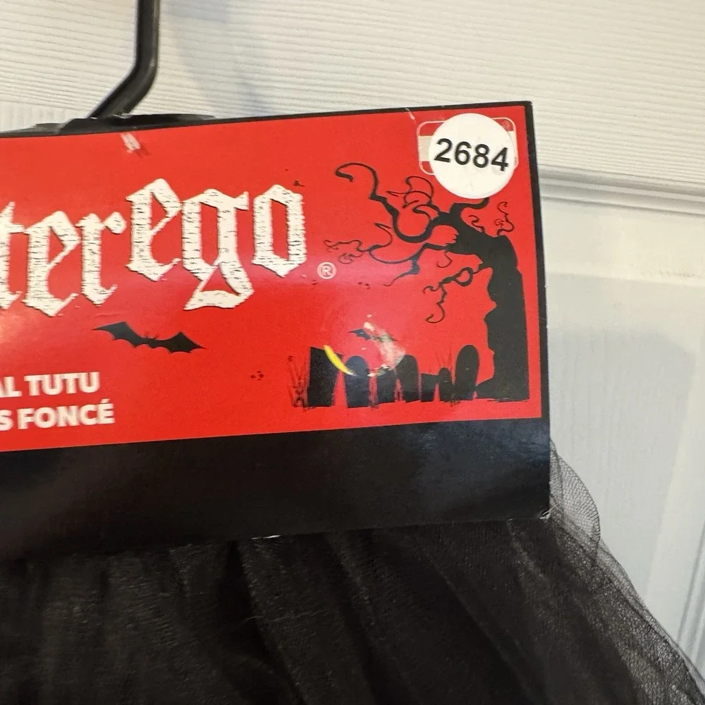 NEW Witch Long Tutu Skirt‎ Halloween Costume Charcoal Black One Size Goth Fairy